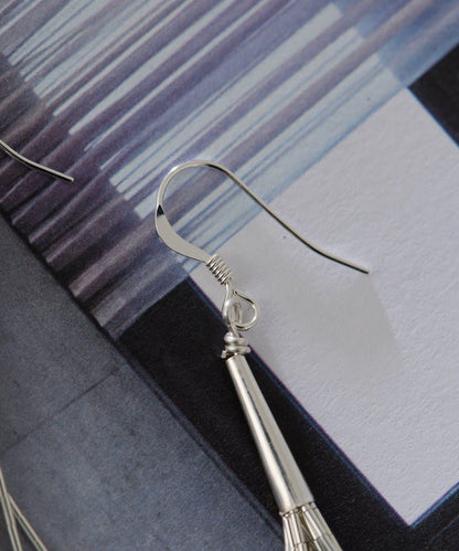 《スターリングシルバー使用》液態銀五連圈耳環