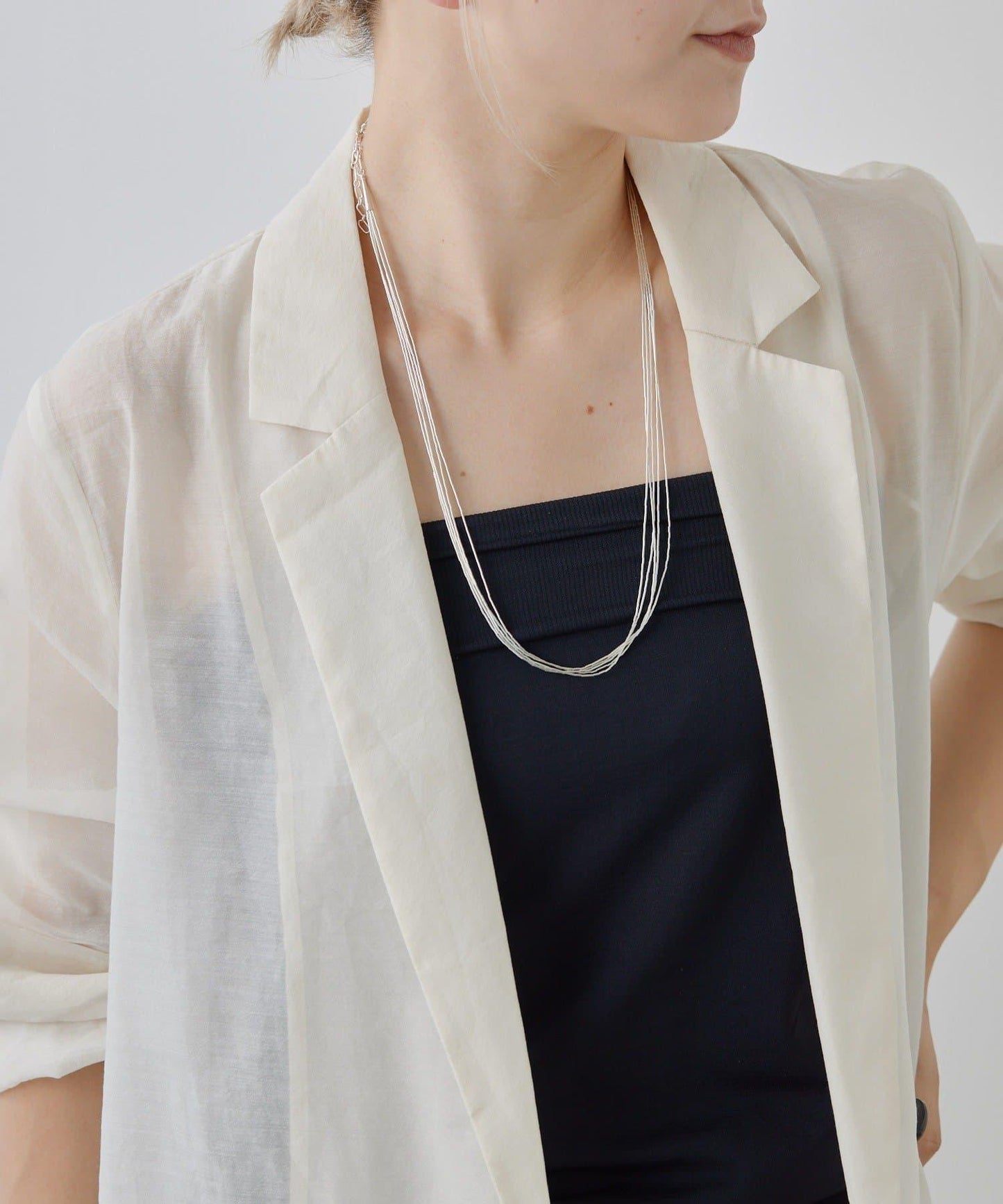 《スターリングシルバー使用》液態銀5×60長款項鍊