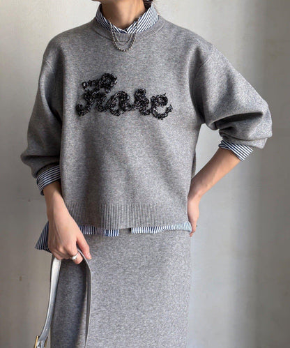 【套裝可搭配/官網限定】花呢織帶標誌針織衫