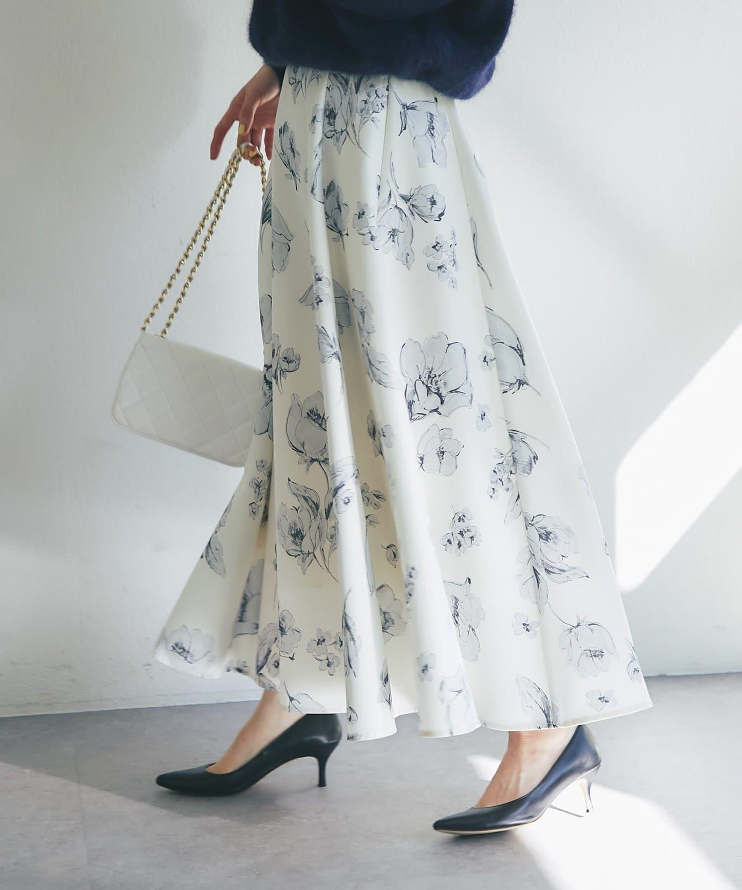 花卉印花圓擺半身裙