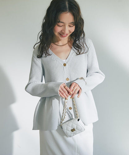 亮片荷葉邊前後兩穿開衫