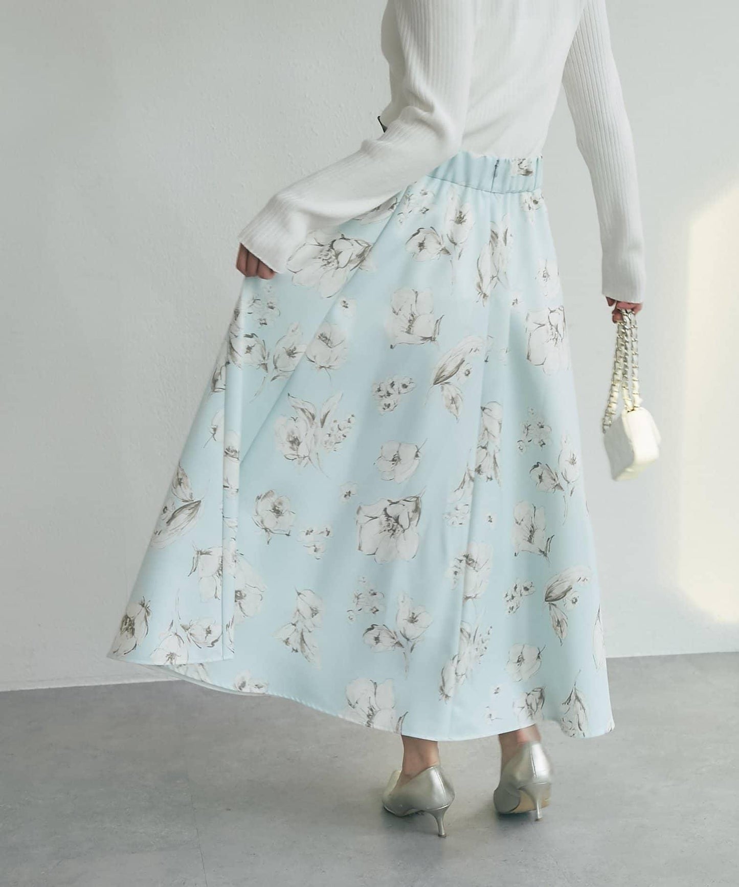 花卉印花圓擺半身裙