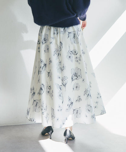 花卉印花圓擺半身裙