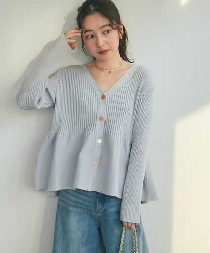 亮片荷葉邊前後兩穿開衫