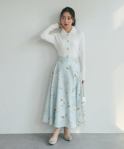 毛絨翻領羅紋針織開衫