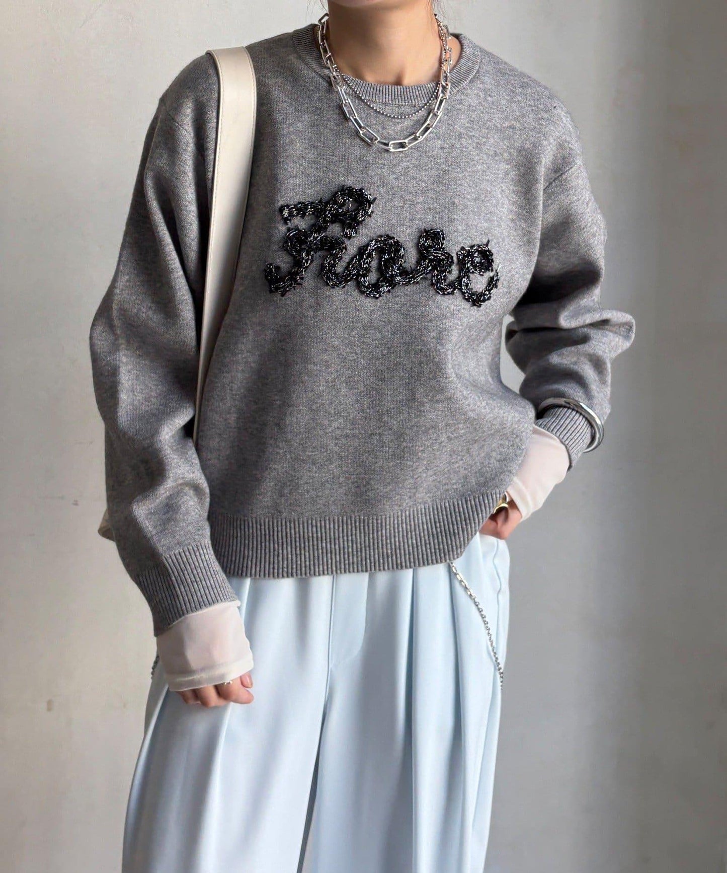 【套裝可搭配/官網限定】花呢織帶標誌針織衫