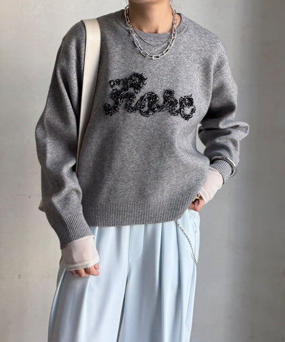 【套裝可搭配/官網限定】花呢織帶標誌針織衫