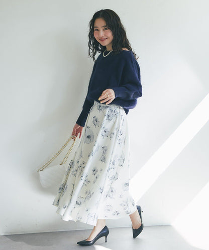 花卉印花圓擺半身裙