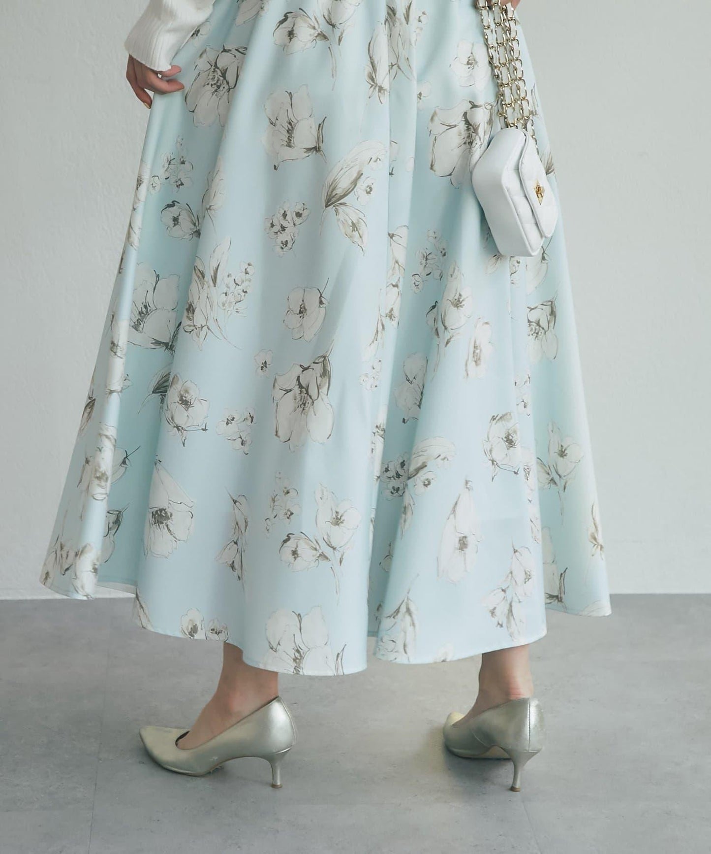 花卉印花圓擺半身裙