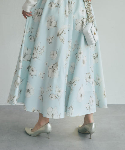 花卉印花圓擺半身裙