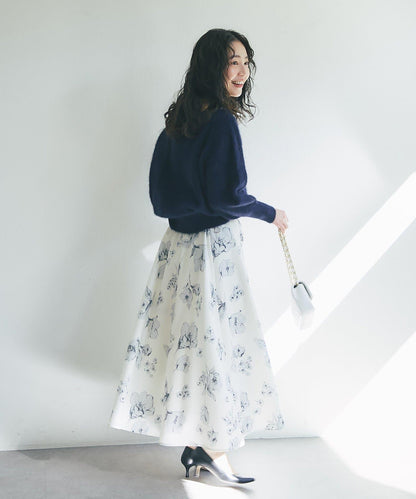 花卉印花圓擺半身裙