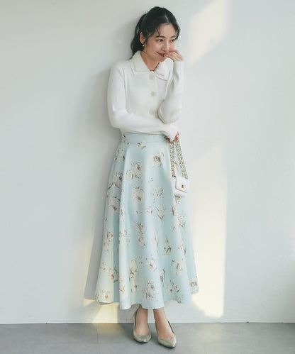 花卉印花圓擺半身裙