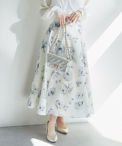 花卉印花圓擺半身裙