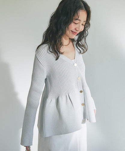 亮片荷葉邊前後兩穿開衫