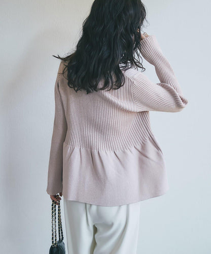 亮片荷葉邊前後兩穿開衫