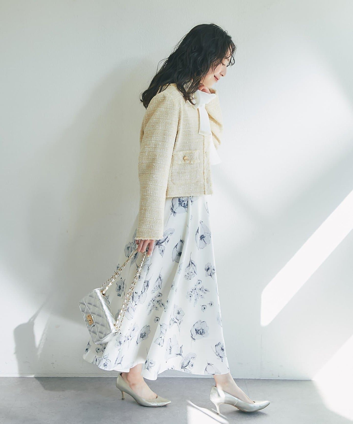 花卉印花圓擺半身裙