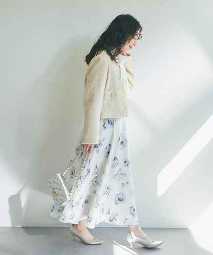 花卉印花圓擺半身裙