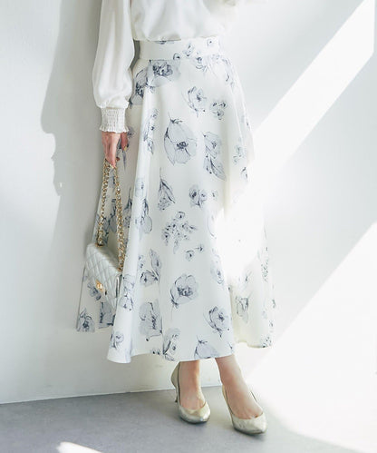 花卉印花圓擺半身裙