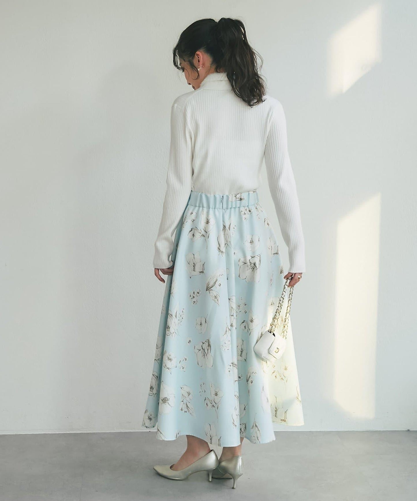 花卉印花圓擺半身裙