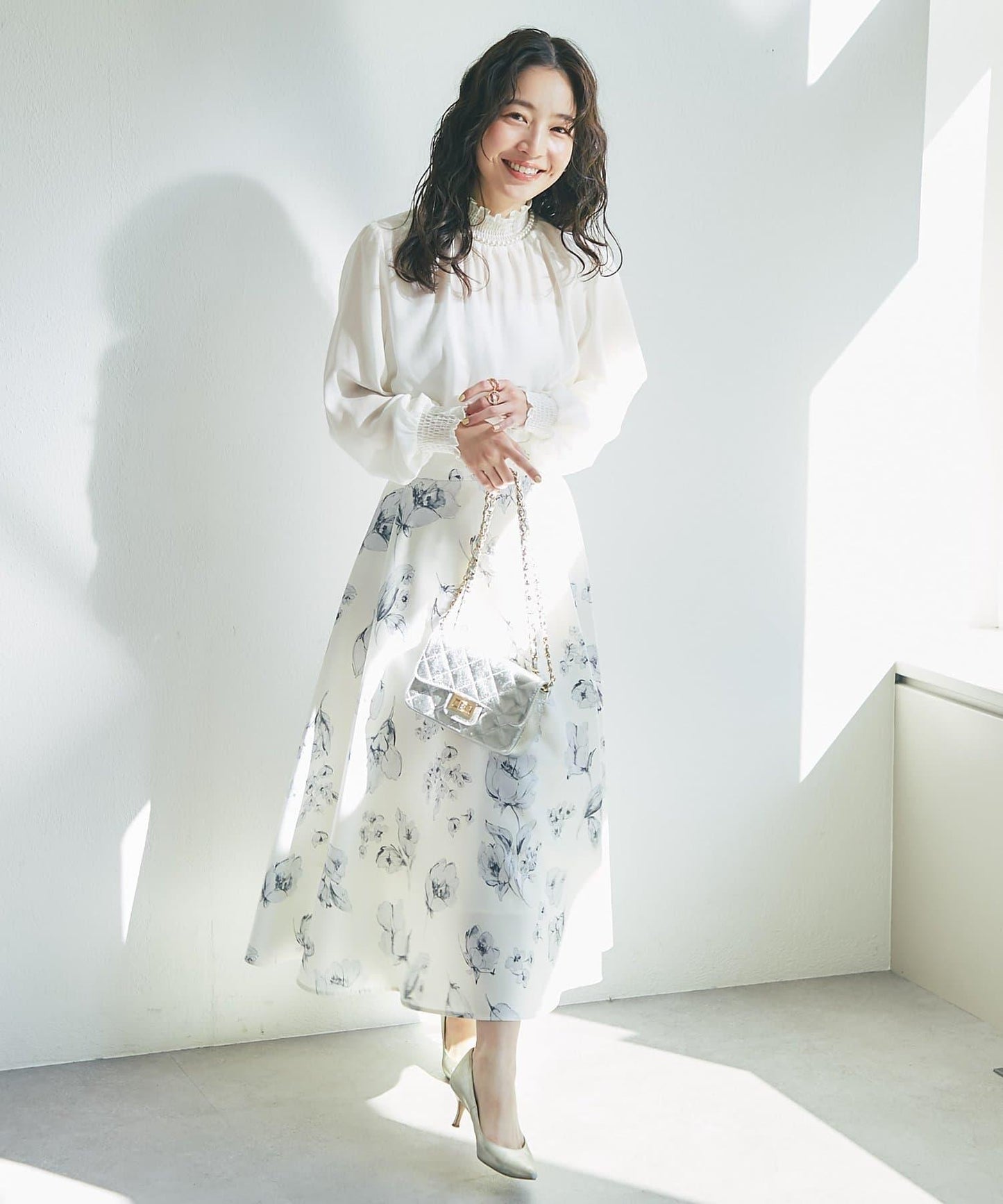 花卉印花圓擺半身裙