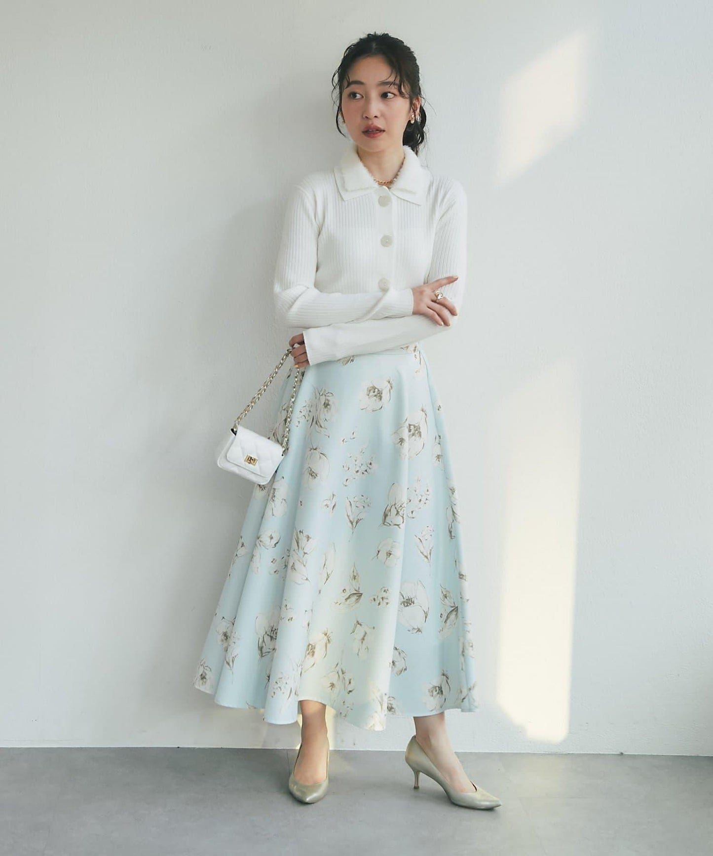 毛絨翻領羅紋針織開衫