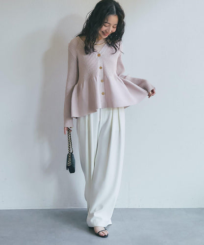 亮片荷葉邊前後兩穿開衫