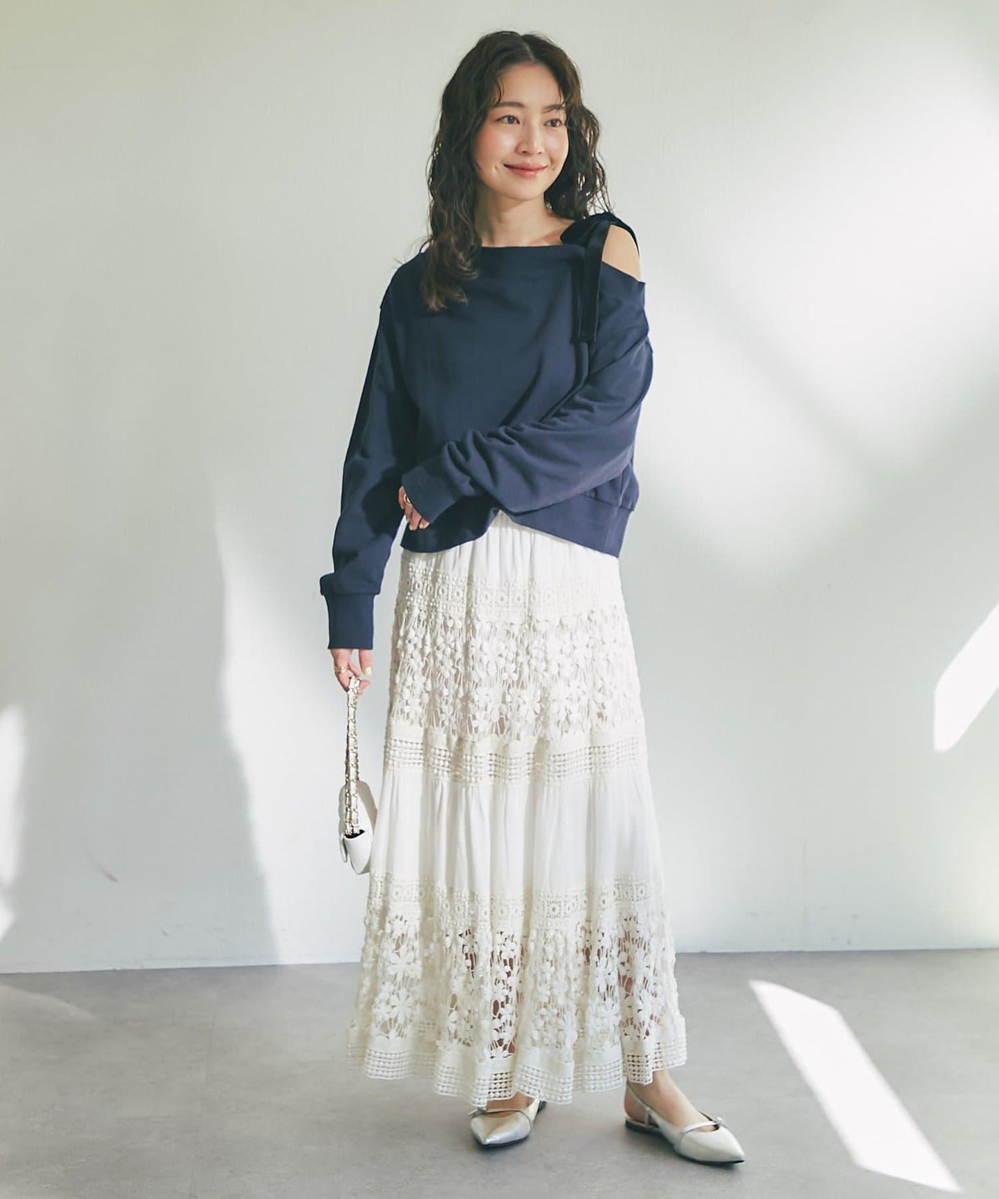【復刻！】棉質蕾絲層疊長裙