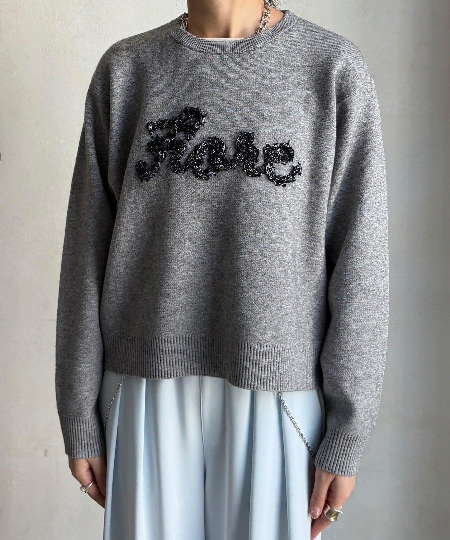 【套裝可搭配/官網限定】花呢織帶標誌針織衫