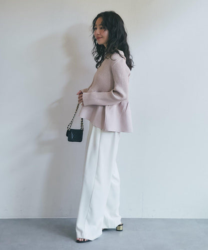 亮片荷葉邊前後兩穿開衫