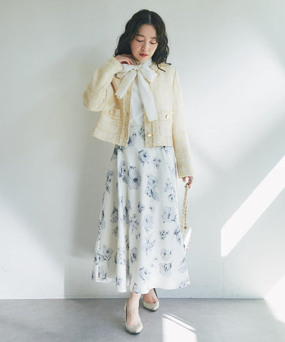 花卉印花圓擺半身裙