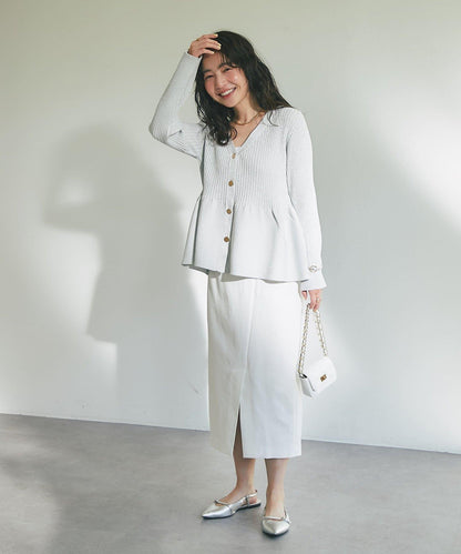 亮片荷葉邊前後兩穿開衫