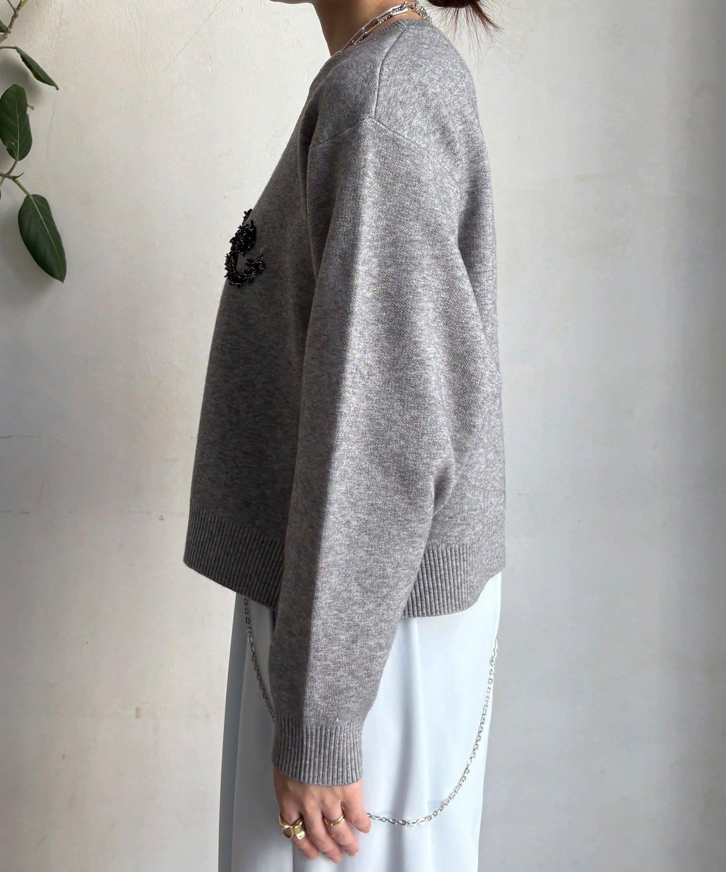 【套裝可搭配/官網限定】花呢織帶標誌針織衫