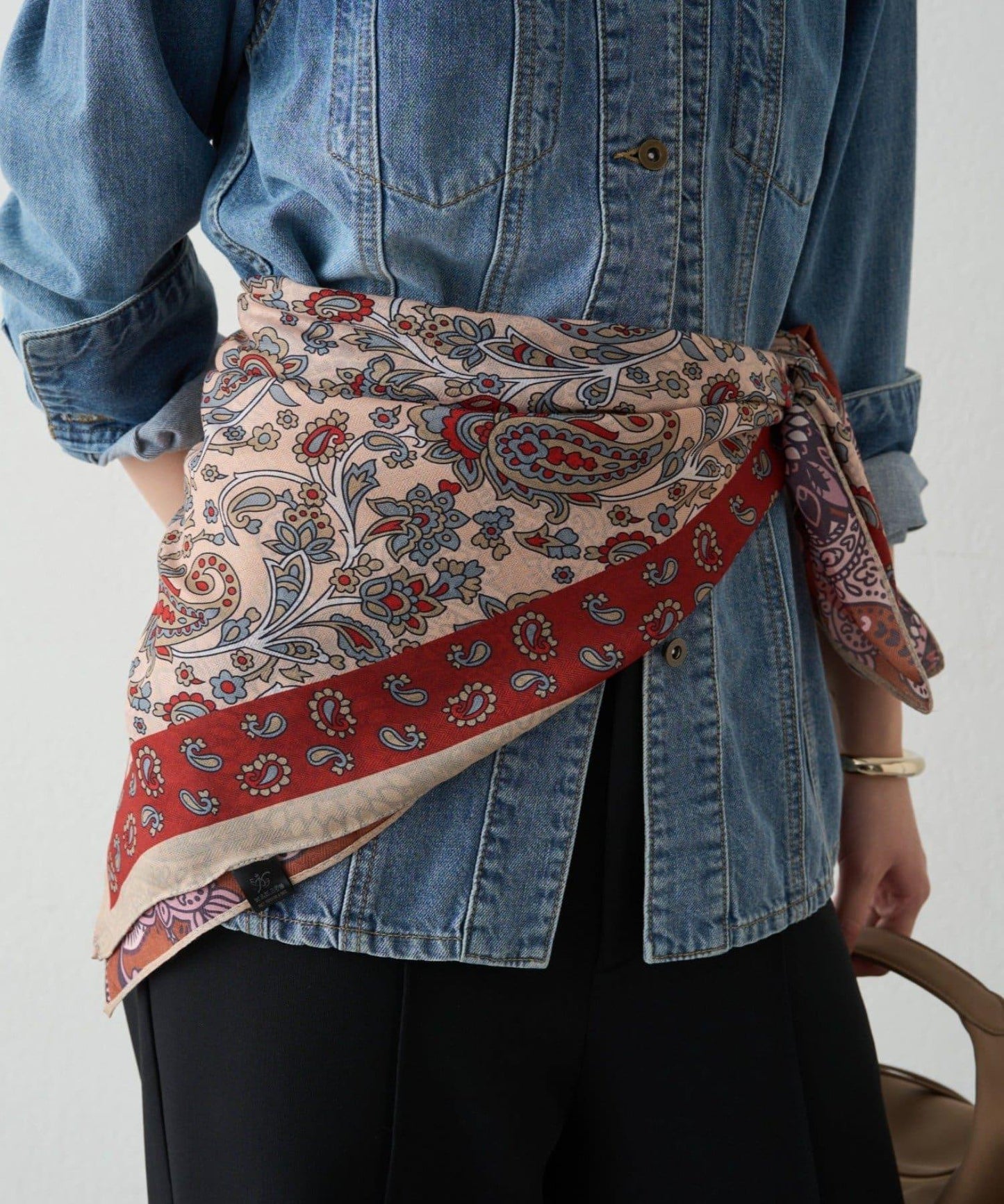 【GALENA/ガレナ】雙面佩斯利花紋圍巾