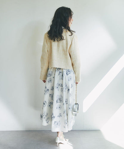 花卉印花圓擺半身裙