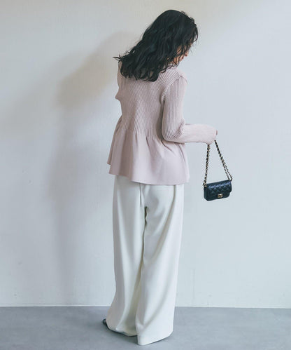 亮片荷葉邊前後兩穿開衫