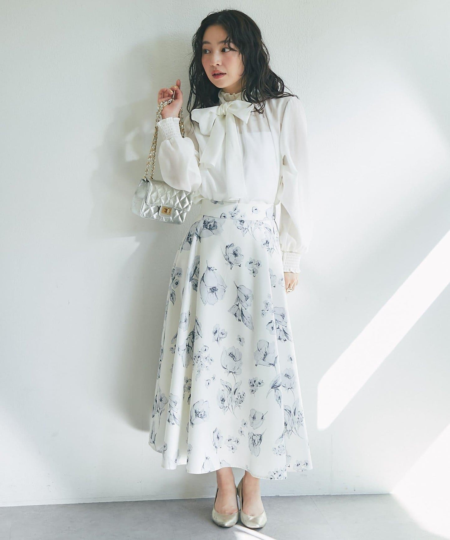 花卉印花圓擺半身裙