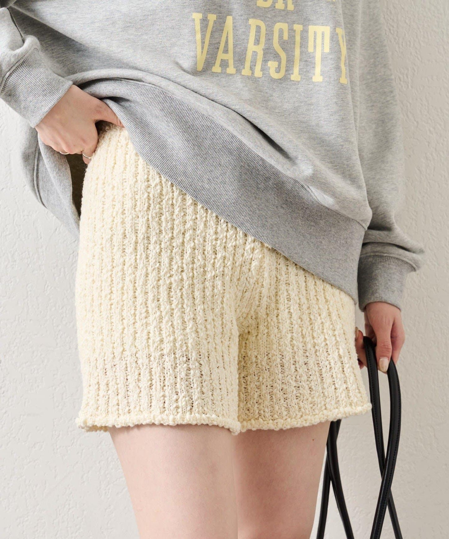 粗花紗針織長褲