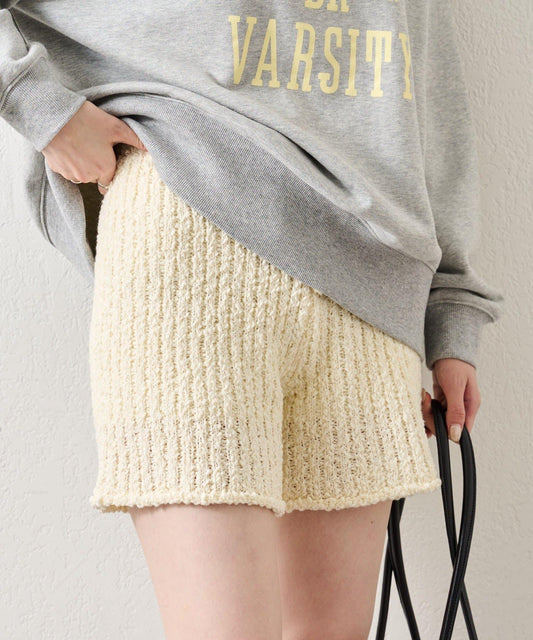 粗花紗針織長褲