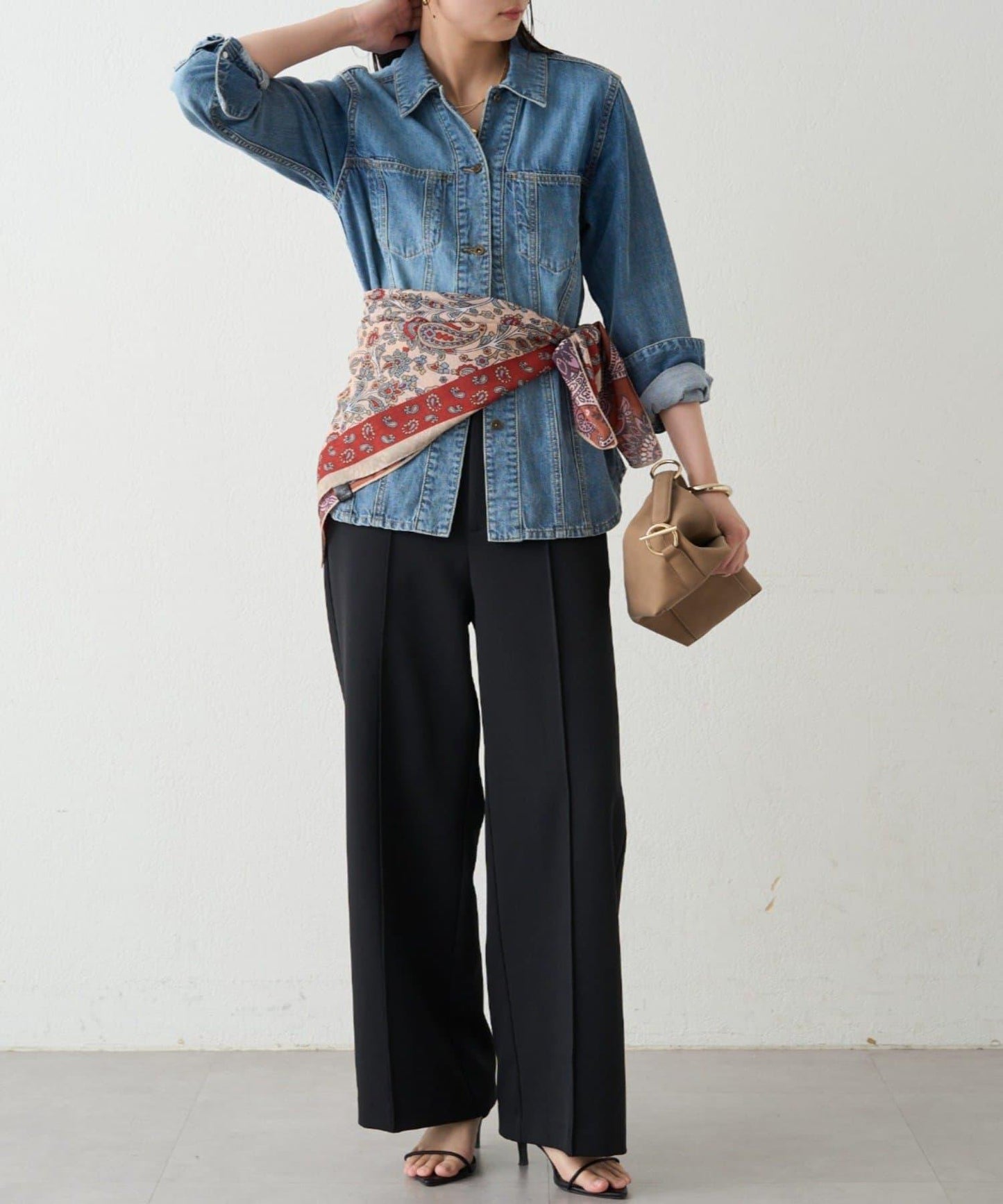 【GALENA/ガレナ】雙面佩斯利花紋圍巾