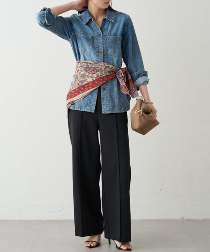 【GALENA/ガレナ】雙面佩斯利花紋圍巾