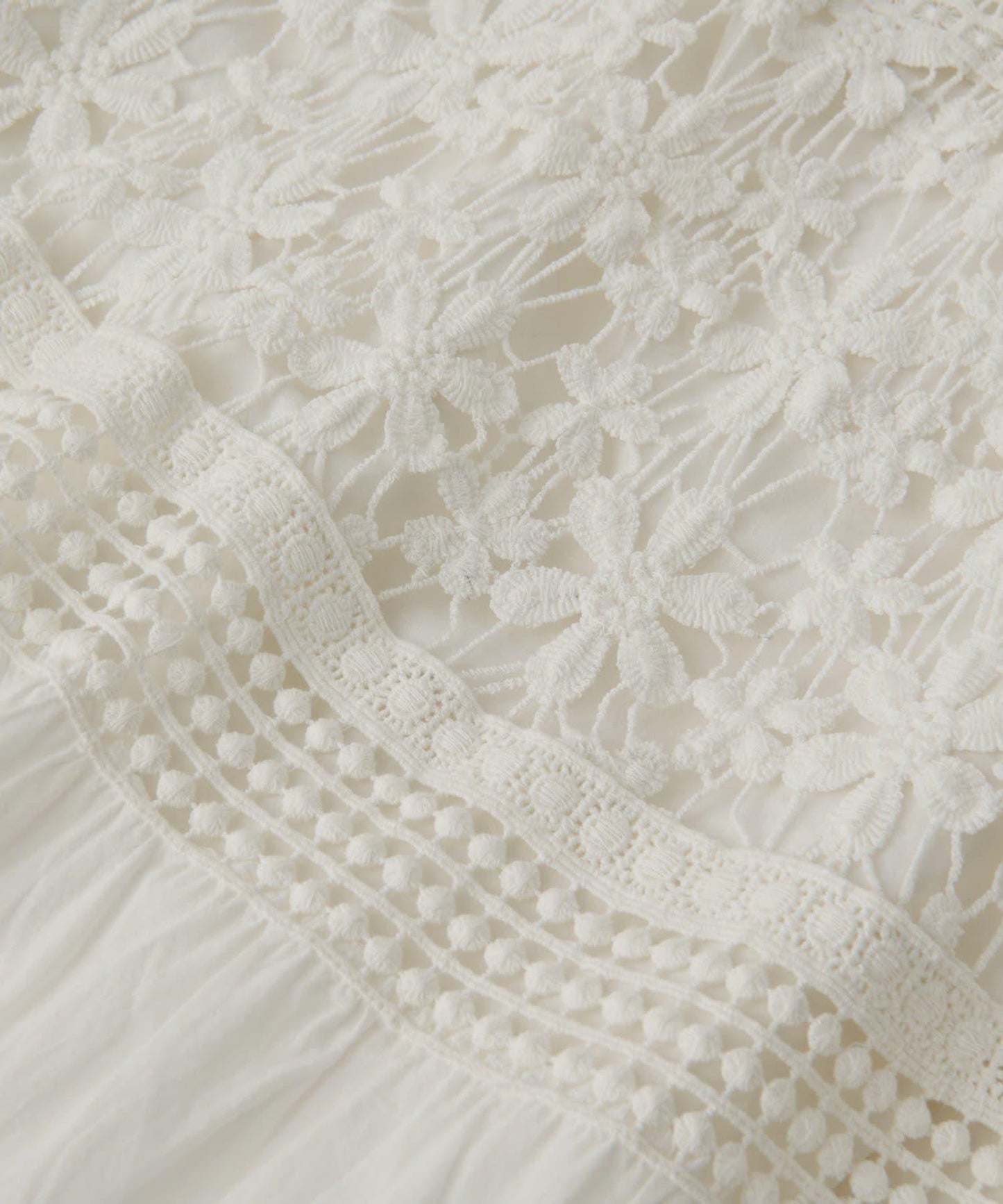 【復刻！】棉質蕾絲層疊長裙