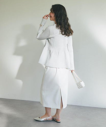 亮片荷葉邊前後兩穿開衫