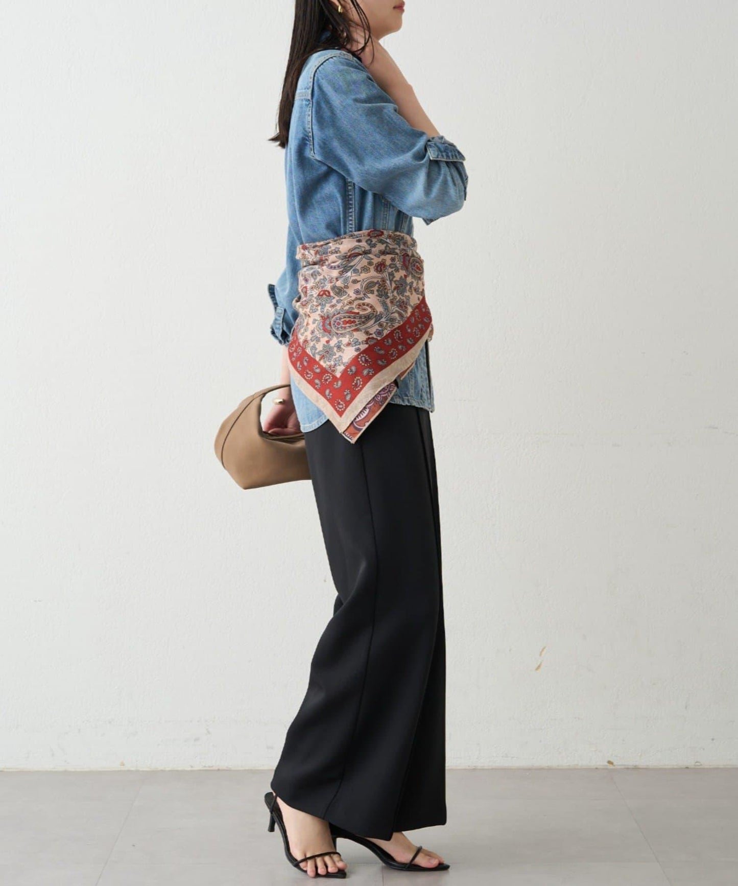 【GALENA/ガレナ】雙面佩斯利花紋圍巾