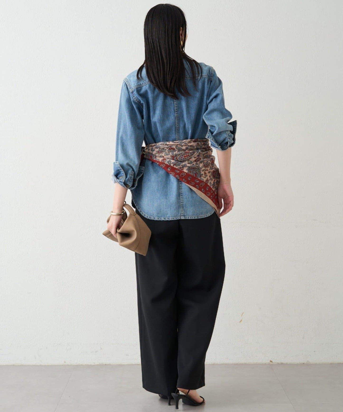 【GALENA/ガレナ】雙面佩斯利花紋圍巾