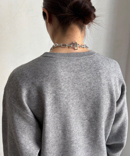 【套裝可搭配/官網限定】花呢織帶標誌針織衫