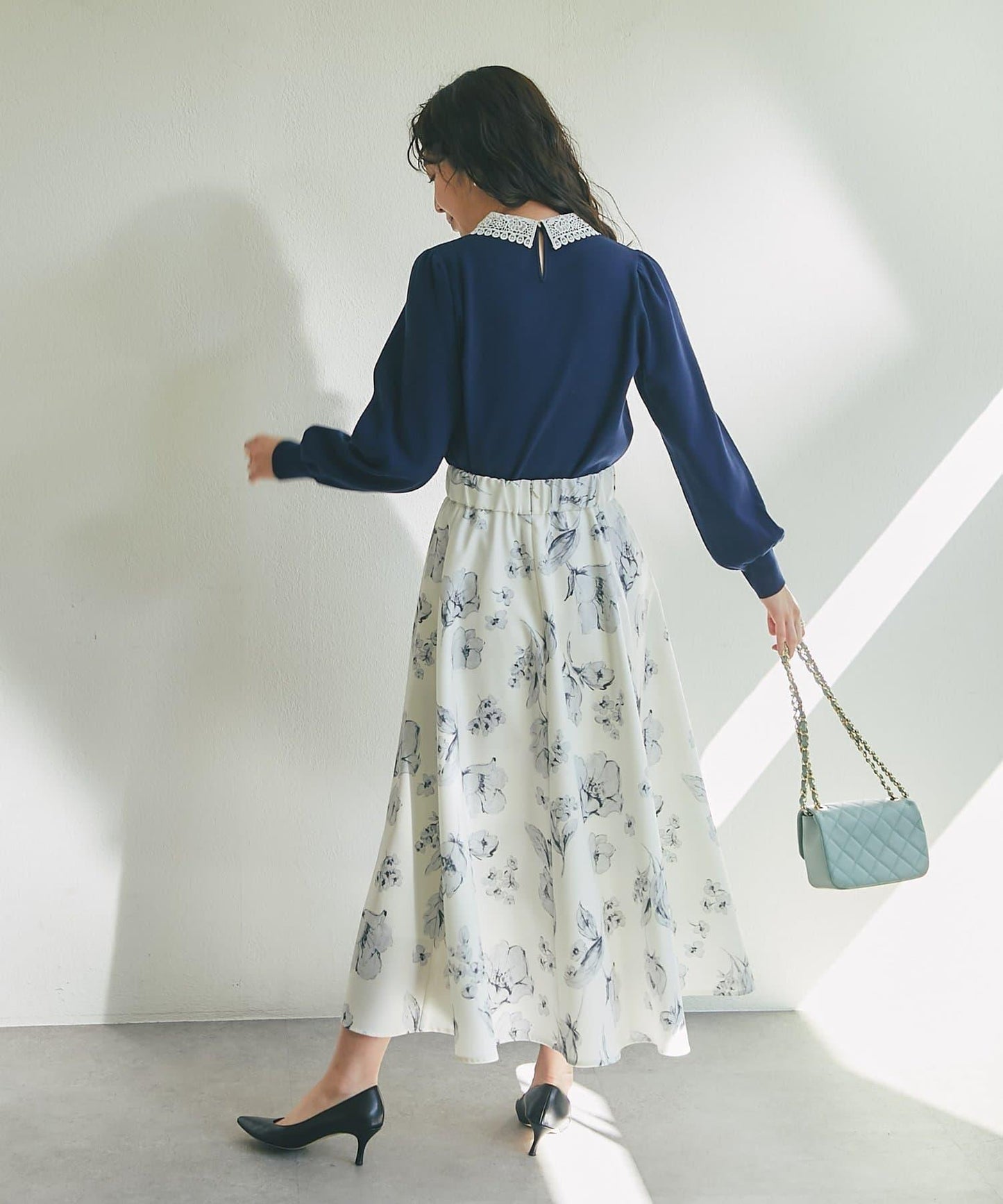 花卉印花圓擺半身裙