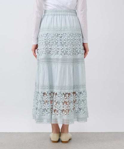 【復刻！】棉質蕾絲層疊長裙