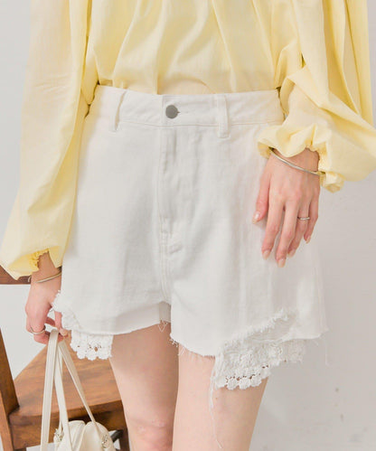 蕾絲口袋短褲