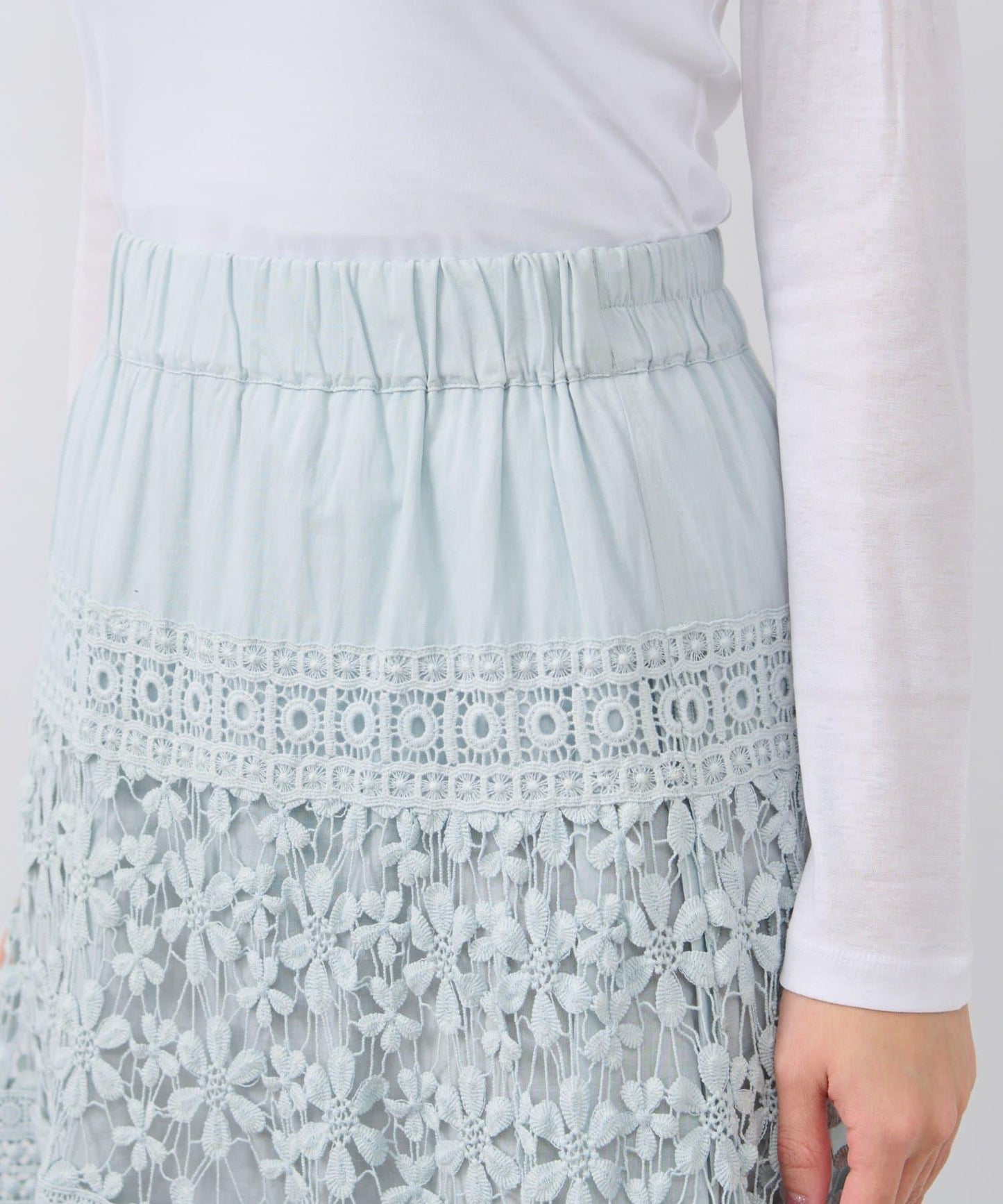 【復刻！】棉質蕾絲層疊長裙