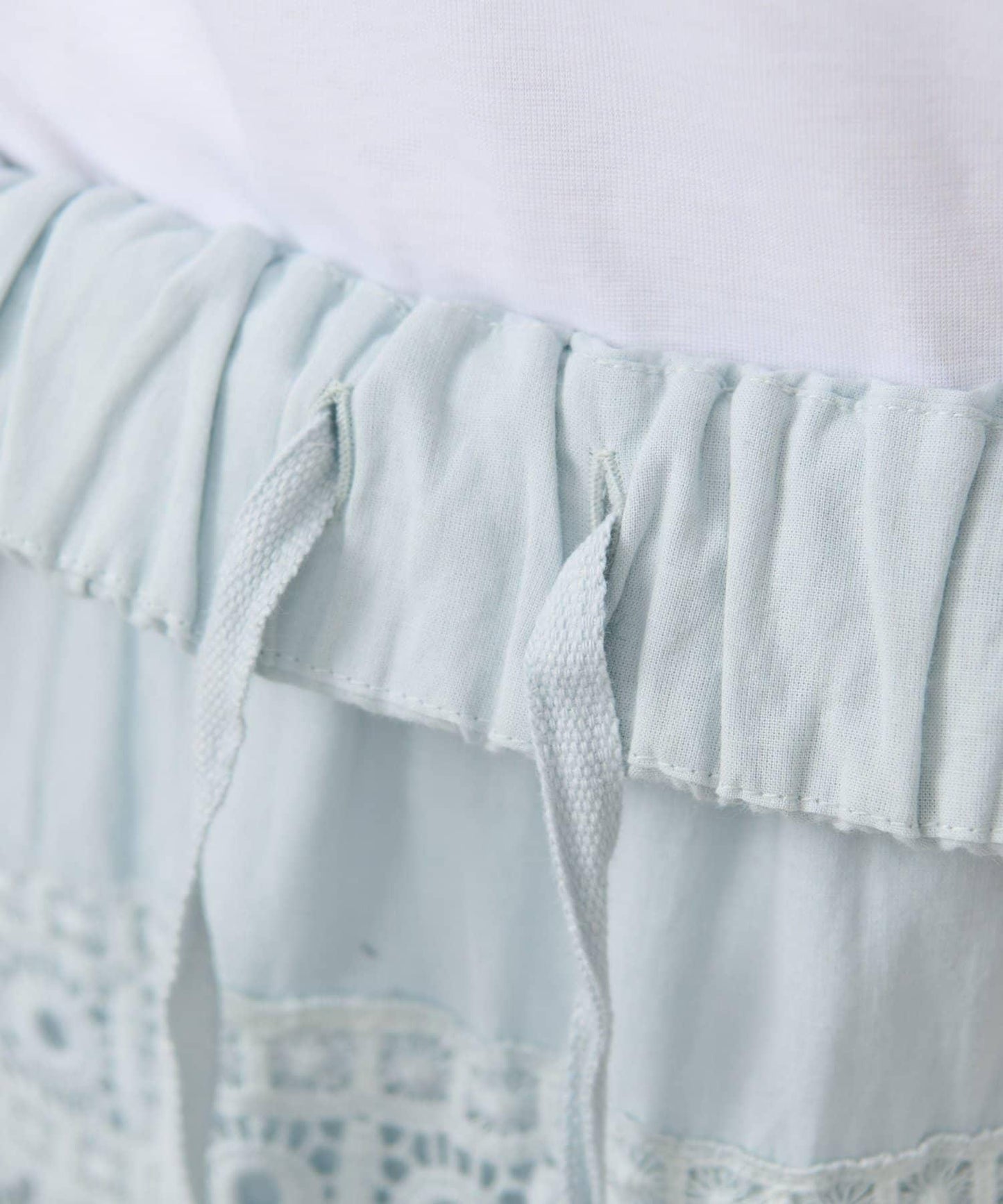 【復刻！】棉質蕾絲層疊長裙